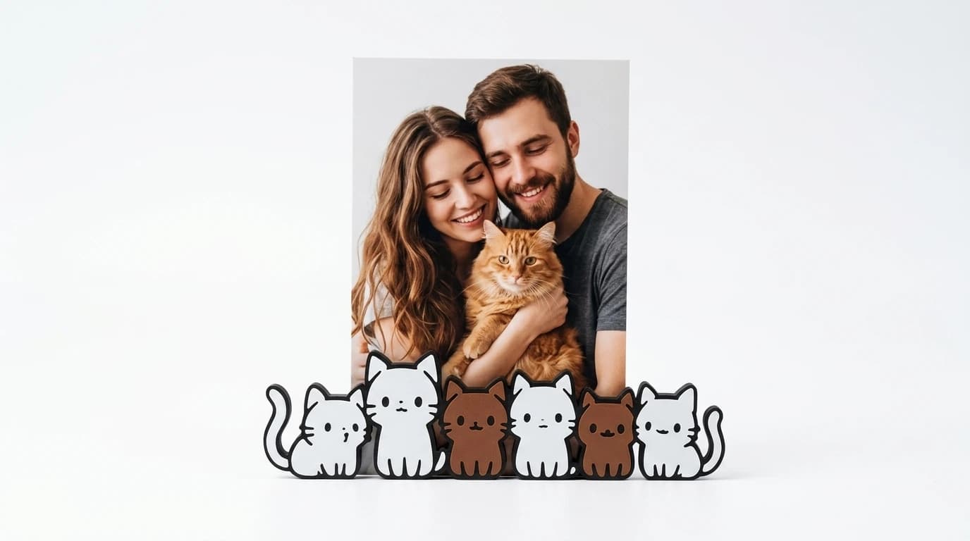 Small Magnetic Cat Photo Holders & Magnets