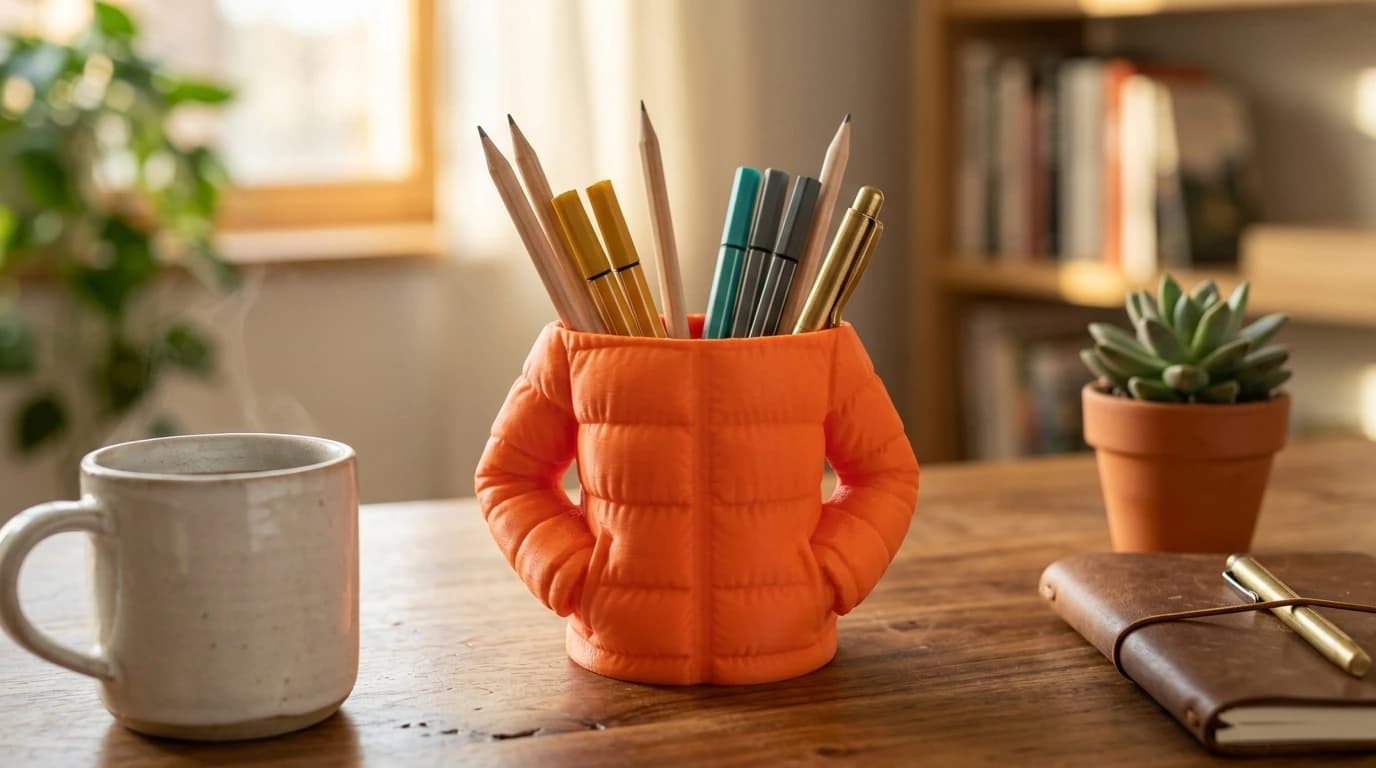 Puffer Jacket Pen Cup
