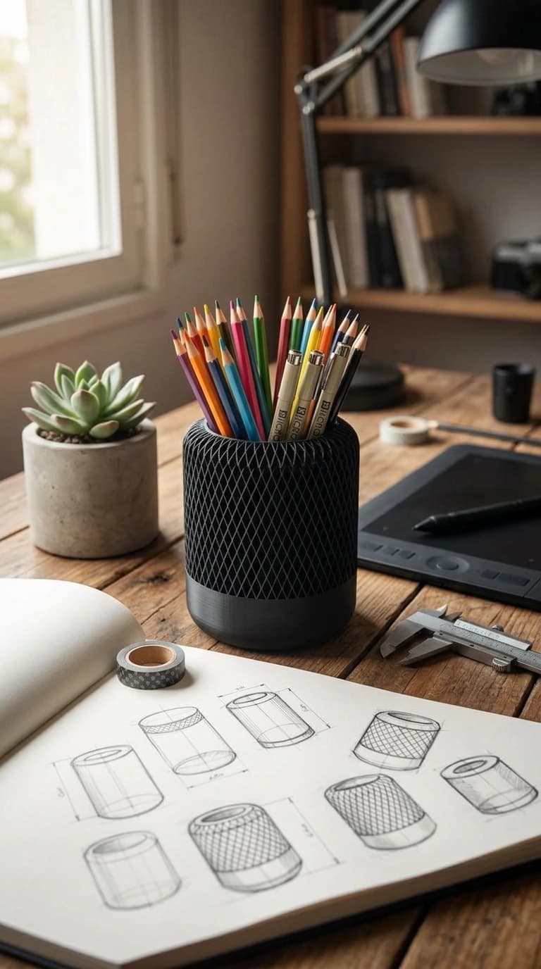 Modern Japandi Pencil Holder