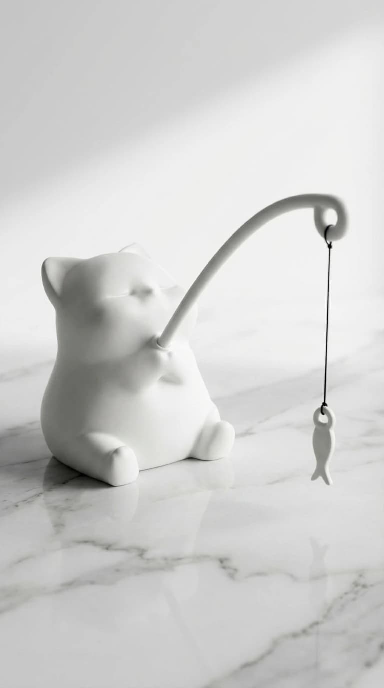Fishing Kitten – Cat Desktop Ornament